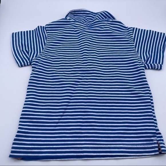 US Polo Assn 12 mo Boys Polo Shirt Blue & White Stripes Orange Short Sleeve - Picture 3 of 7
